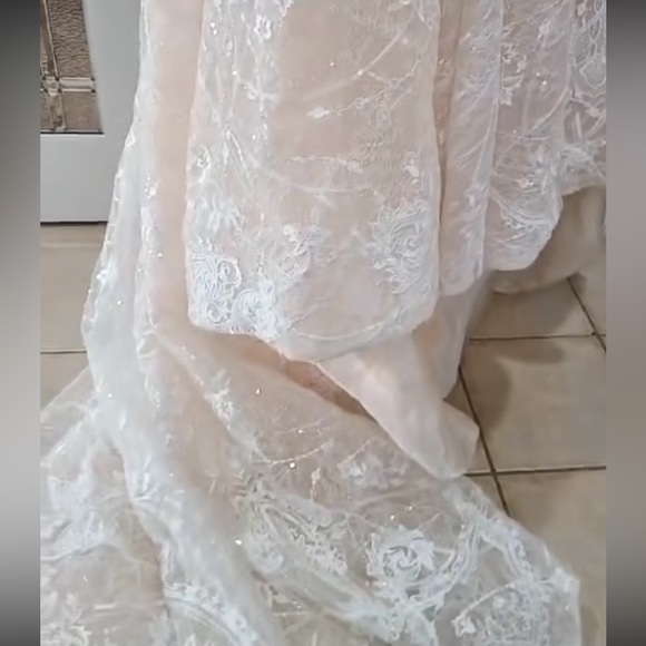 Rosa Clara Martha Blanc Wedding Gown + Veil - Picture 8 of 17